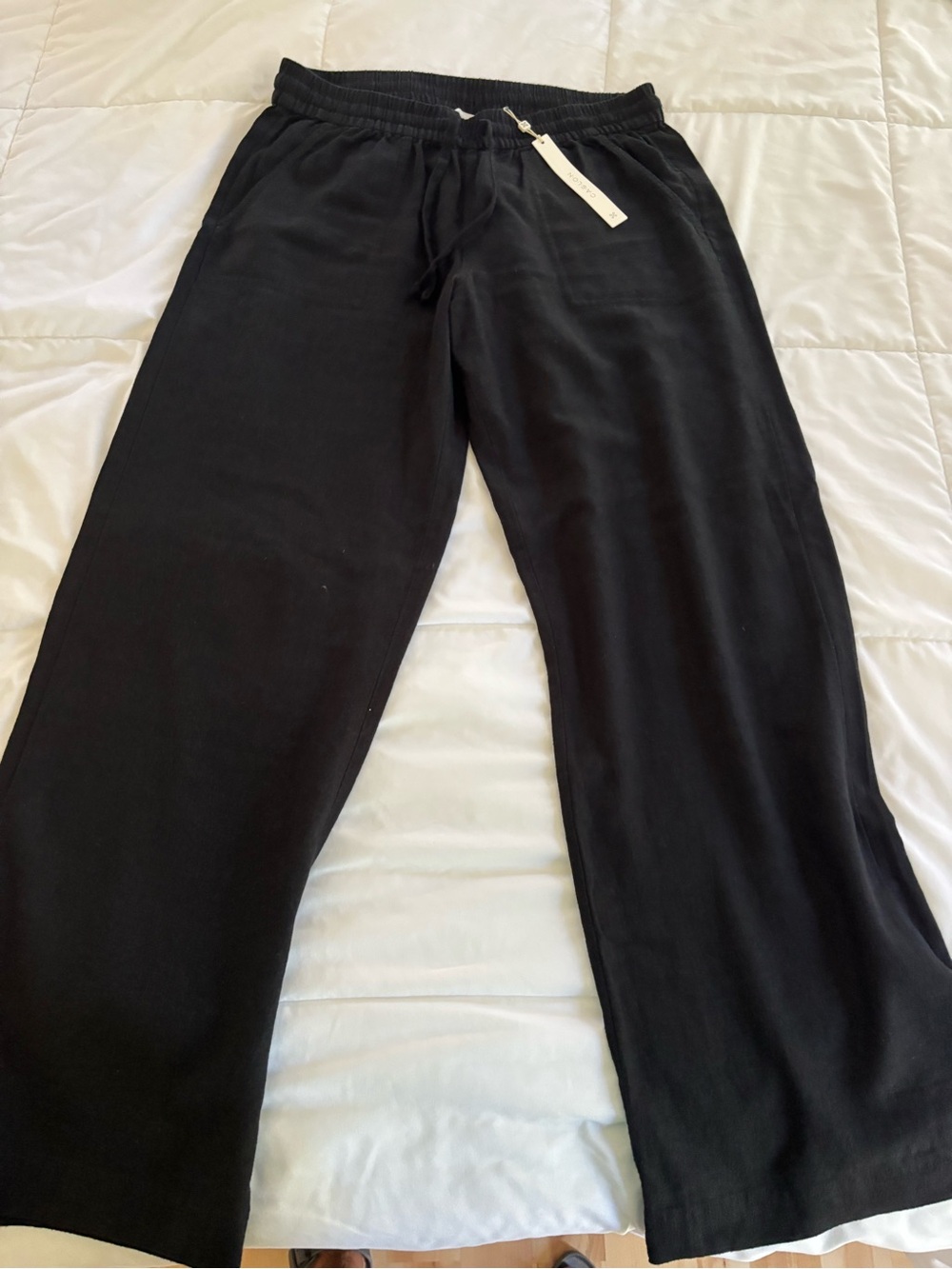 Caslon Linen Blend Drawstring Wide Leg Pants